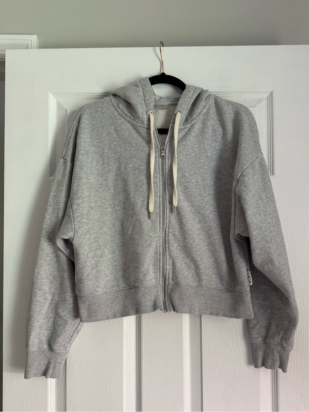 CALIA Women’s Zip Front Hoodie | Medium | Gray Cropped Sweatshirt Jacket